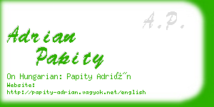 adrian papity business card